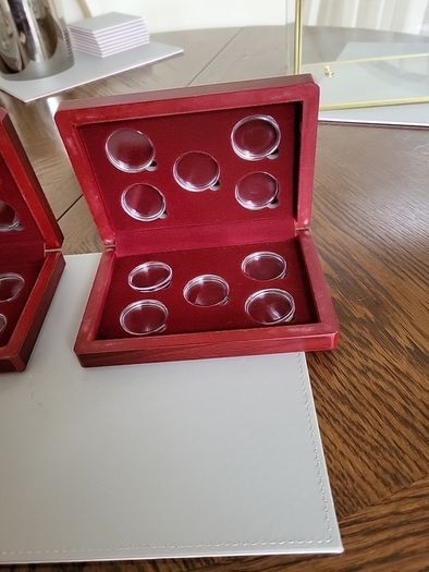 Coin collectors wooden boxes