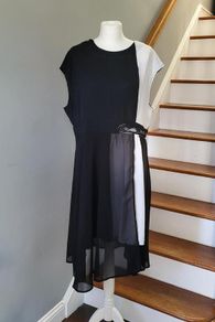 Shein black & white dress, Size 2XL / UK20