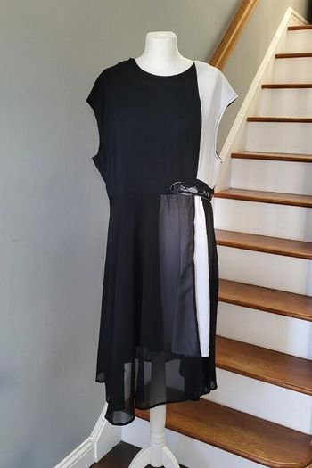 Shein black & white dress, Size 2XL / UK20