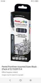 Artist pentel pointliners new sealed 5 pack