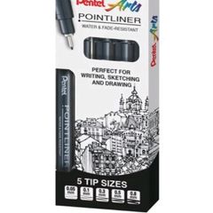 Artist pentel pointliners new sealed 5 pack