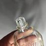 388 - Set of 2 Vintage Clear Glass Embossed Letters Decorative Collectible Perfume Bottles Image 4