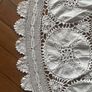 Vintage Round 60" crochet lace & crisp cotton insets tablecloth Image 8
