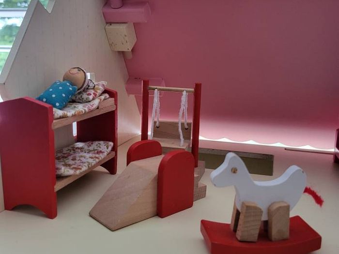 Wooden Dolls House with accessories