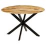 Dining Table Solid Rough Mango Wood and Steel 120x77 cm Image 8