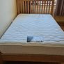 Solid oak small double bed with matres Image 2