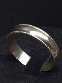 Vintage 9ct Gold Wedding Band Ring 375 Hallmarked Milgrain Edges Size 67