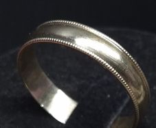 Vintage 9ct Gold Wedding Band Ring 375 Hallmarked Milgrain Edges Size 67