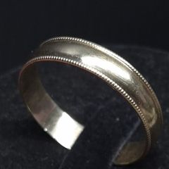 Vintage 9ct Gold Wedding Band Ring 375 Hallmarked Milgrain Edges Size 67