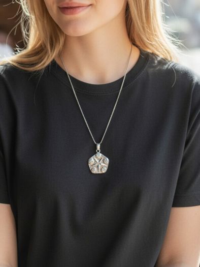 Inner Compas Protection Talisman Sterling Silver Necklace