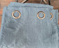 Eyelet Curtain, Blue (140 x 250 cm)