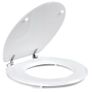 Brand new wood toilet seat, stainless steel release hinge Image 2
