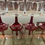 Vintage Luminarc Ruby Red Wine Glass Hexagonal Base Made in France Image 4