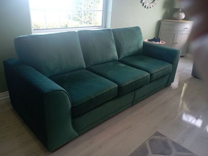 long 3 seater  couch  with foot stool to match