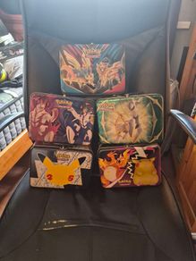5 pokemon treasure chest collection tins ( empty )