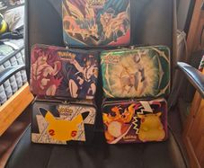 5 pokemon treasure chest collection tins ( empty )