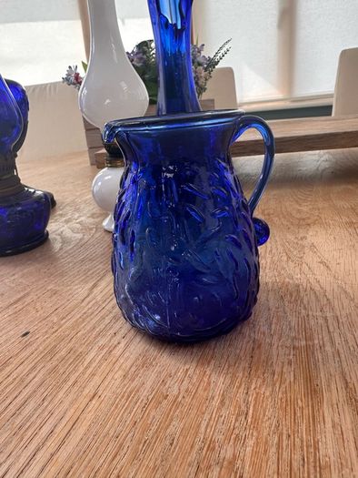 Vintage cobalt blue and Opaline glass