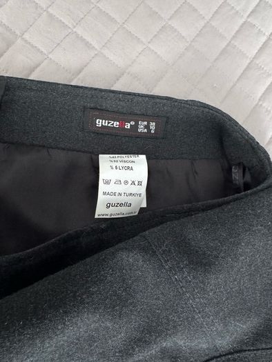 Guzella Dark Charcoal Grey Tailored Pencil Skirt - Size EU 38 / UK 10