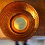 Vintage Amber Glass Candle Holder Image 3