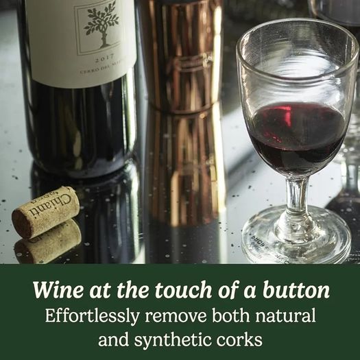 Rechargeable Automatic Wine Opener With Vacuum Sealer Cork screw bottle opener 8hour charge | up to 80 bottles | Integrated foil cutter | Wine lovers gift