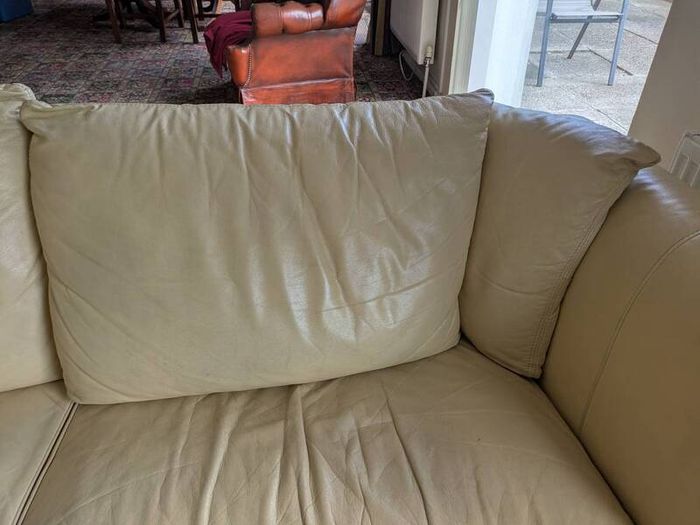 Cream leather sofa