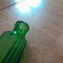 Antique Miniature Green Glass Poison Bottle. Victorian 1/2 oz Size (70mm) NOT TO BE TAKEN. Image 3