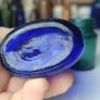 454 - Set of Three Beautiful Vintage Glass Decorative Collectible Bottles - Amber Eire Bovril, Cobalt Blue Magnesia and Turquoise Science Cream Image 6