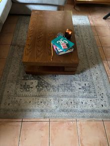 Craft Dark Real Beech Wood Coffee Table with Rug