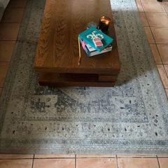 Craft Dark Real Beech Wood Coffee Table with Rug