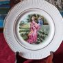 Paignton Devon Fragonard Courting Couple Fine Bone China Gold Gilt Decorative Plate With Hanger Made In Endland Image 2