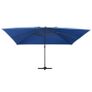 Cantilever Umbrella with LED Lights and Aluminium Pole 400x300 cm Azure blue Image 3