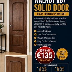 Deanta Walnut RB7 Solid Doors