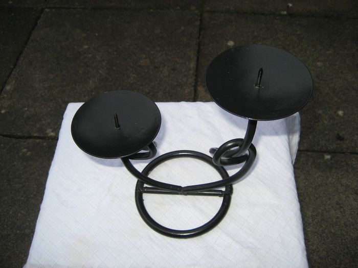 Wrought Iron Candle Holder.