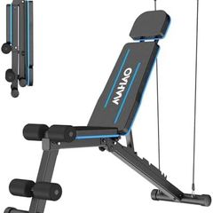 Weight Benches Adjustable Workout Bench Foldable Bench Press for Home Gym Incline Decline Flat Exercise Bench for Strength Training with Extended Headrest