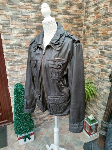 Men's Vintage Style Superdry leather jacket  Size L