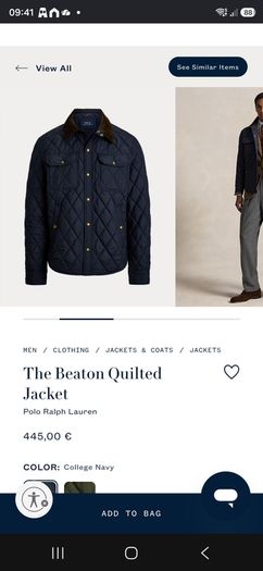 Ralph Lauren Beaton quilted jacket/