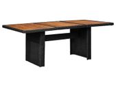 Garden Dining Table Black 200x100x74 cm Poly Rattan
