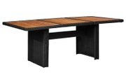 Garden Dining Table Black 200x100x74 cm Poly Rattan