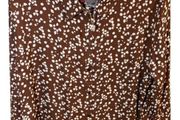 Long Sleeves Printed Button Up Top UK 16