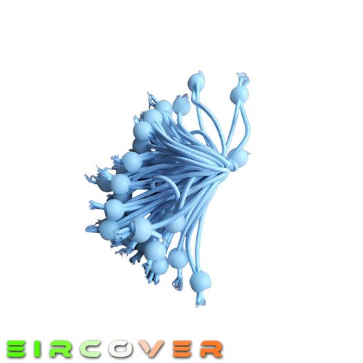 Small white bungee ball ties, 10cm (30 pk)