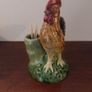 Fantastic Vintage Ceramic Portuguese Majolicaware Rooster Toothpick Holder by Bordallo Pinheiro, Circa 1950s - Kitschtastic!!! Image 4