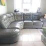 grey leather couch Image 2