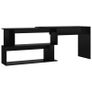 Corner Desk High Gloss Black 200x50x76 cm Chipboard Image 4