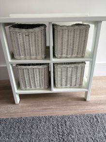4 wicker drawer storage unit