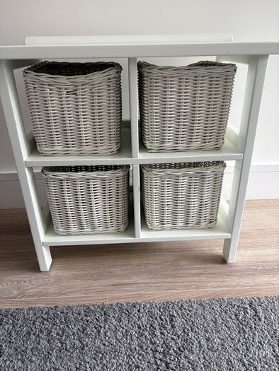 4 wicker drawer storage unit