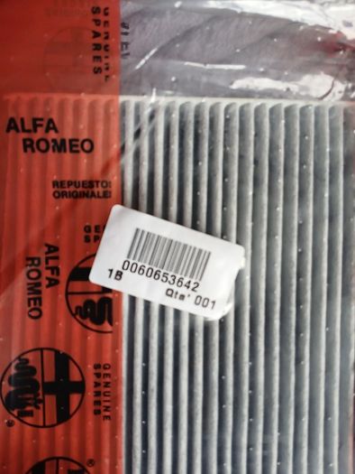 Genuine Alfa Romeo 156, 97-02 ,cabin/pollen Filter Rhd 60653642