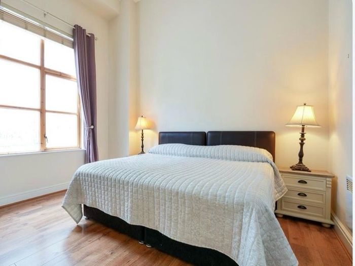 2 matching single beds with memory foam mattresses