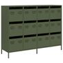 Sideboard Olive Green 135x39x103.5 cm Cold-rolled Steel Image 3