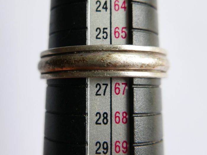 Vintage 925 Sterling Silver Band Men's Ring with Engraving size W - 4,6g