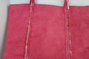 New pink suede tote bag